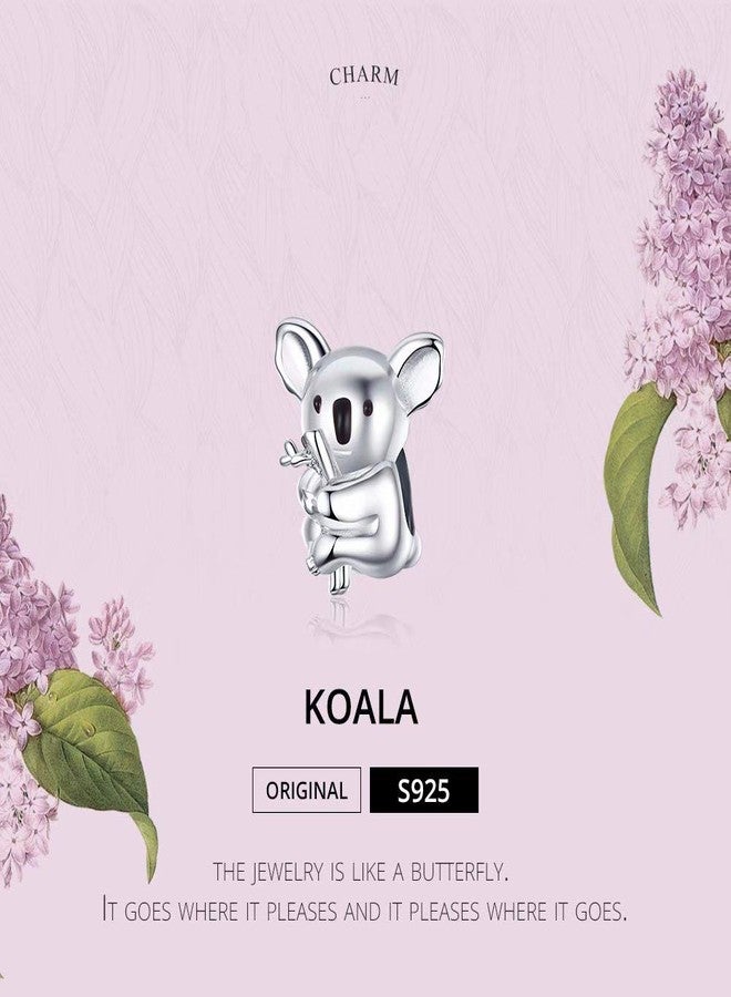 Qings Koala Bear Charm Bead for Bracelet Necklace Making 925 Sterling Silver Cute Animal Pendant Jewelry DIY for Women - Image 2