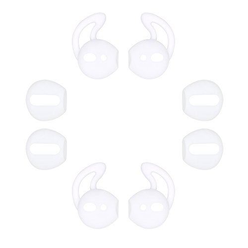 JNSA Ear Tips Compatible with Air Pods, Earbuds Compatible with AirPod, 2X Super Thin Eartips [Charge Without Removing Tips] & 2X Sports Ear Hooks [Anti-Drop &Good Noise-Isolation],White AW22 - Image 1