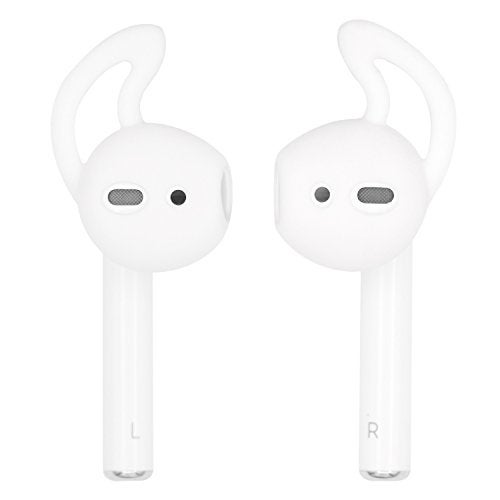 JNSA Ear Tips Compatible with Air Pods, Earbuds Compatible with AirPod, 2X Super Thin Eartips [Charge Without Removing Tips] & 2X Sports Ear Hooks [Anti-Drop &Good Noise-Isolation],White AW22 - Image 5