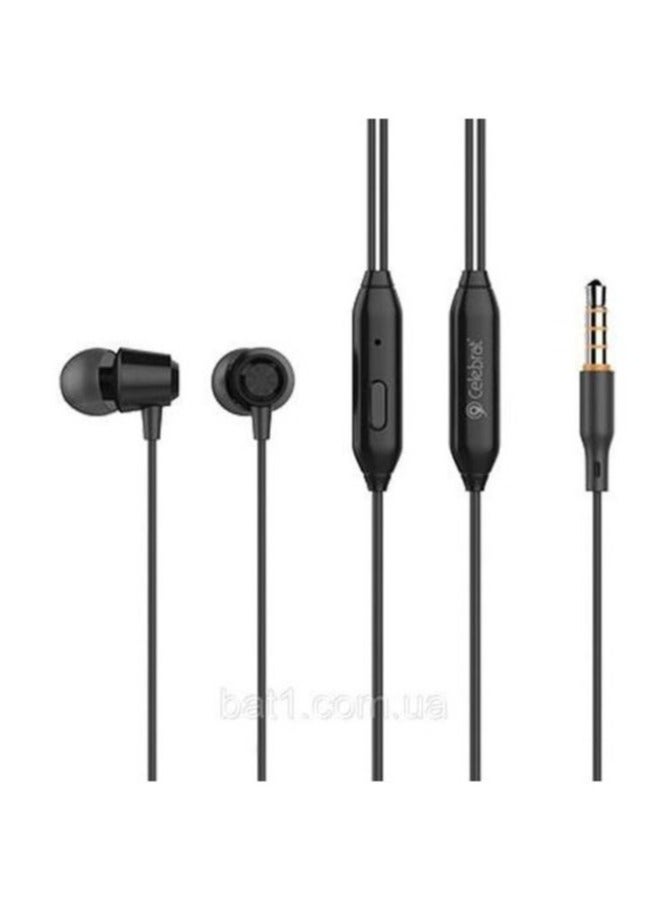 Celebrat G4 Wired Stereo Earphone With Microphone - Black - Image 1
