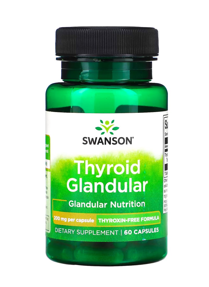 SWANSON - Thyroid Glandular, 200 mg, 60 Capsules - Image 1