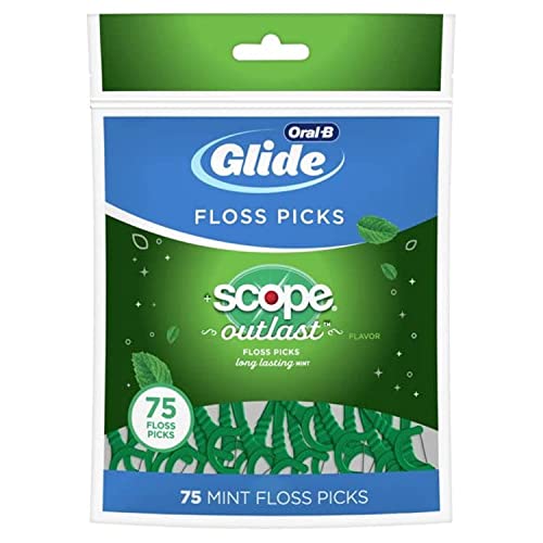 Glide خيوط تنظيف الأسنان جلايد 75 قطعة مع حقيبة سكوبي أوتلاست (6 قطع) - Image 1