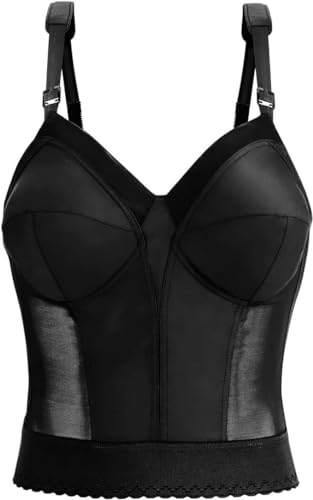 Exquisite Form womens Back Close Longline Bra, Black, 38DD US - Image 2