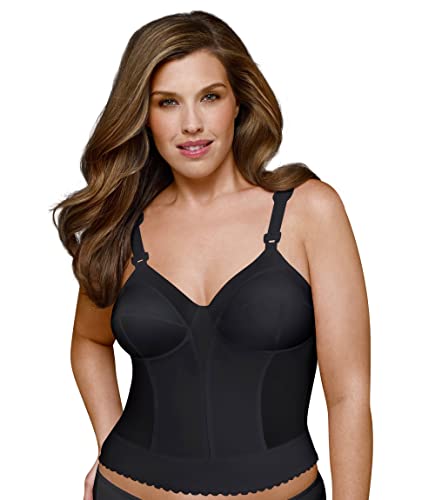 Exquisite Form womens Back Close Longline Bra, Black, 38DD US - Image 1