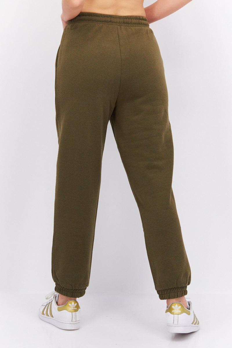 MODE Women Regular Fit Drawstring Sweatpants, Olive - Image 3