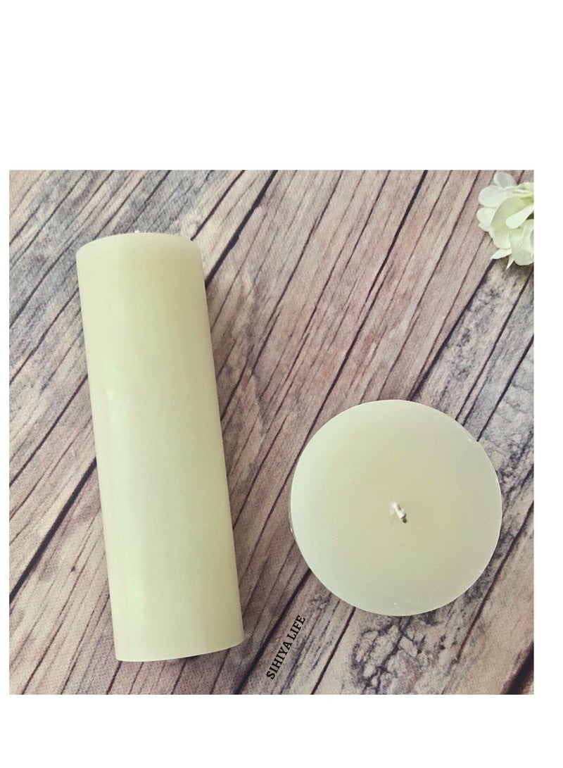 SIHIYA LIFE Set of 2 Ivory Pillar Candles| 3 x 9inch | Unscented & Dripless Candles for Decor, Events, Restaurants | Natural Wax with Cotton Wicks | 100 hours / candle Burn Time (Ivory, 3 x 9 inches)  - Image 4