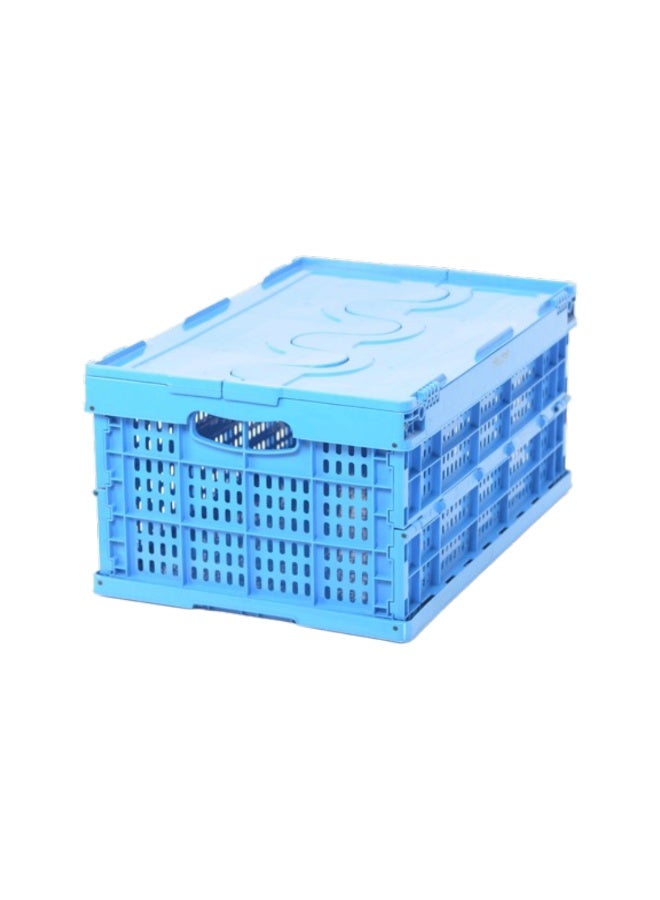 Ethic Solutions Foldable Ventilated Plastic Storage Crate Box 600 x 400 x 230 mm (±5mm) – Collapsible Folding Stackable Storage Basket with Reinforced Walls Handle and Anti-Slip Base for Home Industrial and Commercial Use  - Image 1
