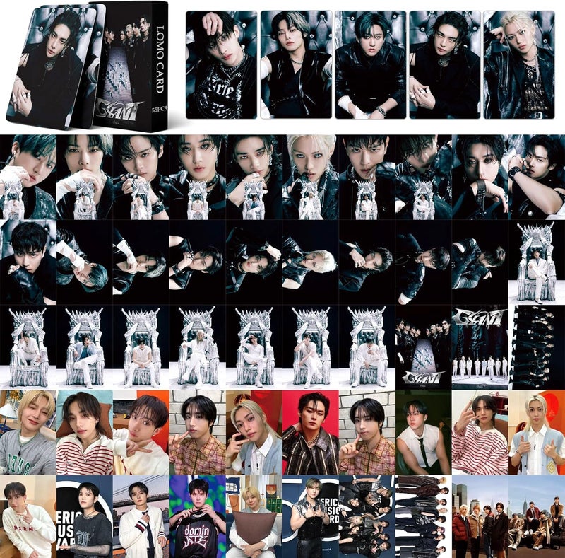 PYAJUU 4Pack/220Pcs Stray Kids Photocard Set KPOP HOP Album Cards GIANT Photocards ATE Post Cards Straykids 2025 Season's Greetings Stray Kids Merch Gift for STAY - Image 3