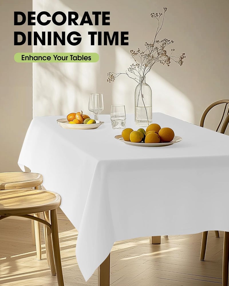 Reusable Polyester Table Cloth for Rectangle Tables, 60"x102", White, 2 Pack - Image 4