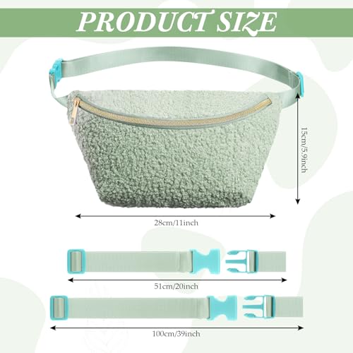 Amylove 9 Pieces Fanny Packs Nylon Waist Bag Zipper Travel Running Bag with Adjustable Strap for Women MenPlushLight Color - Image 3