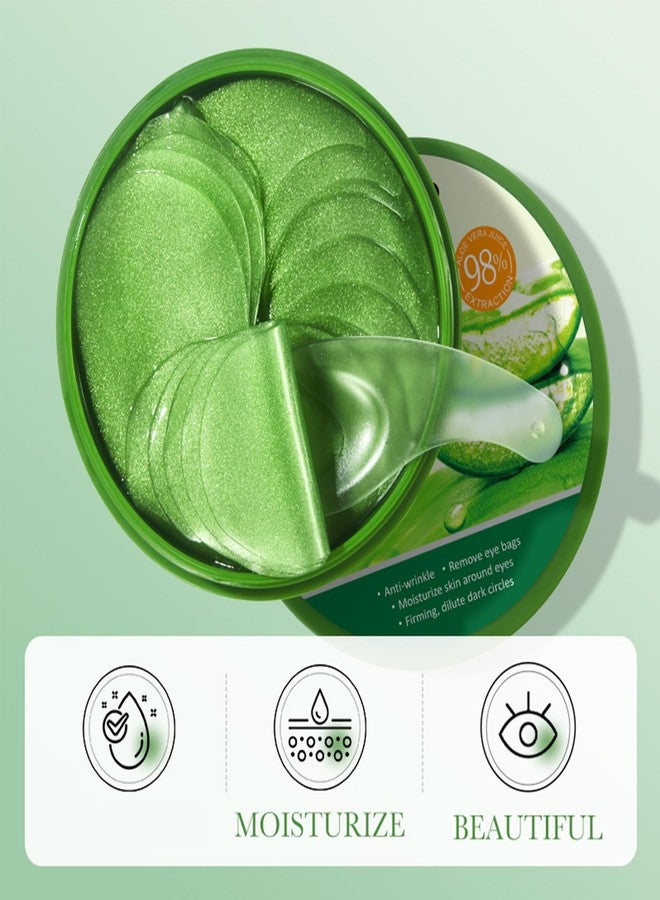 DLZZRS 30 Pairs Aloe Vera Eye Mask - Aloe Vera Collagen Soothing Eye Mask, Under Eye Patches for Dark Circles & Eye Puffiness, Improves & Firms Eye Skin, Reduces Wrinkles & Fine Lines for Women - Image 4