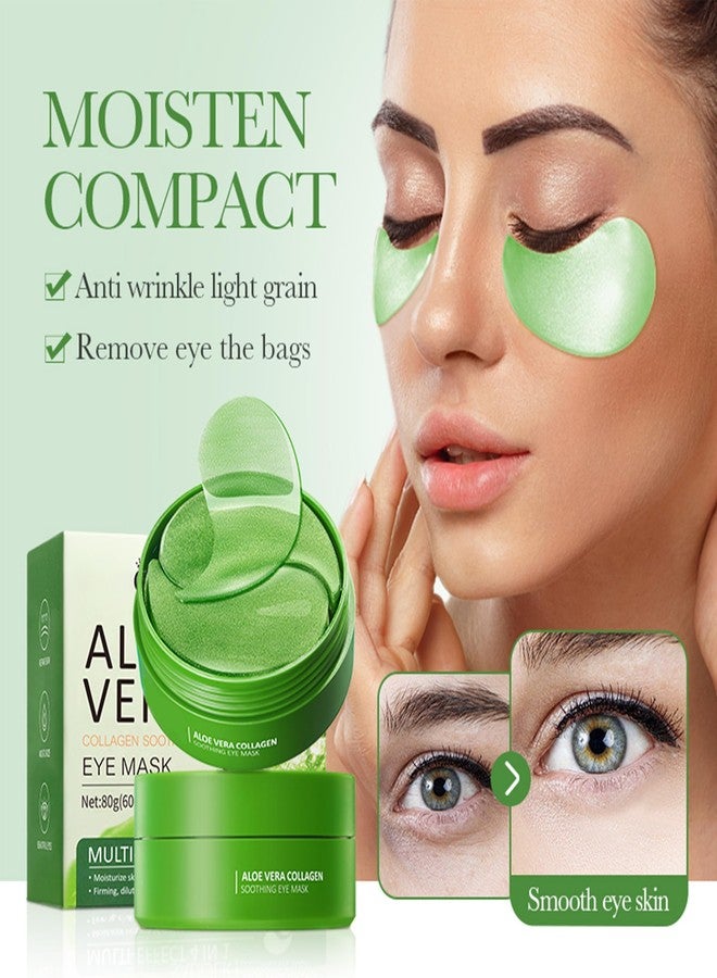 DLZZRS 30 Pairs Aloe Vera Eye Mask - Aloe Vera Collagen Soothing Eye Mask, Under Eye Patches for Dark Circles & Eye Puffiness, Improves & Firms Eye Skin, Reduces Wrinkles & Fine Lines for Women - Image 2