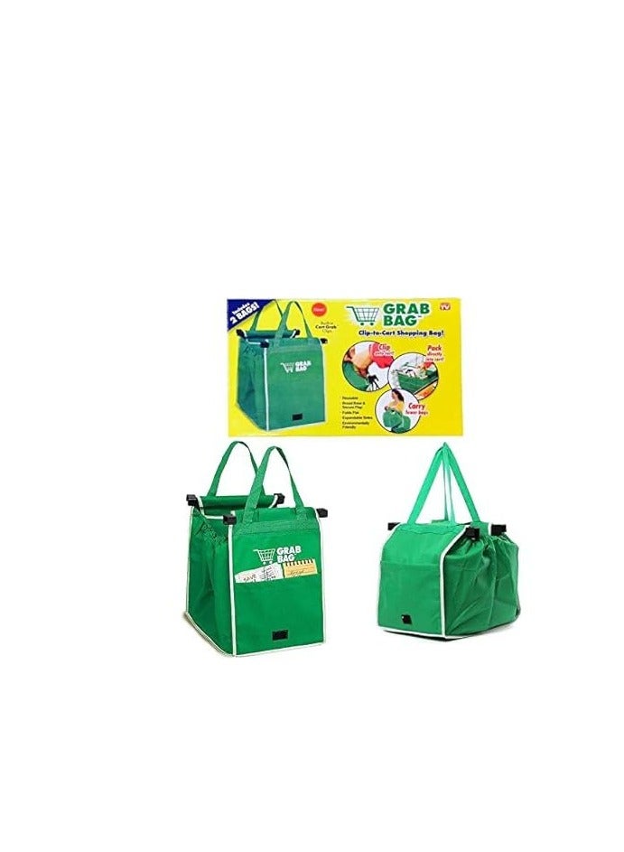 BAIG Reusable Collapsible Non Woven Grab and Go Grocery Tote Bag with Handles - Image 1