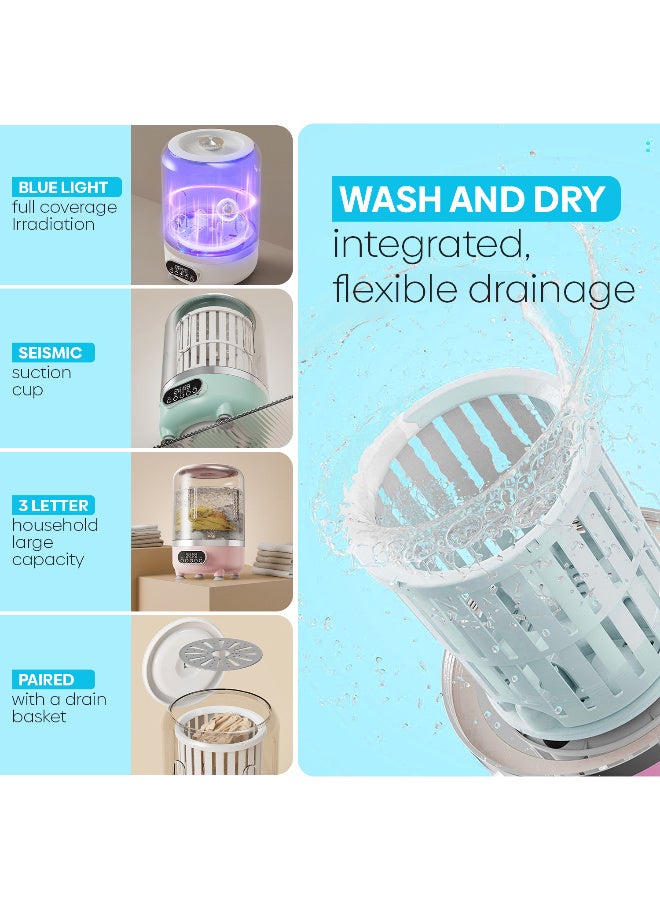 ARABIQO 3L Mini Portable Washing Machine with Dryer for Apartments & Travel - Deep Clean Underwear, Socks & Baby Clothes - Image 3