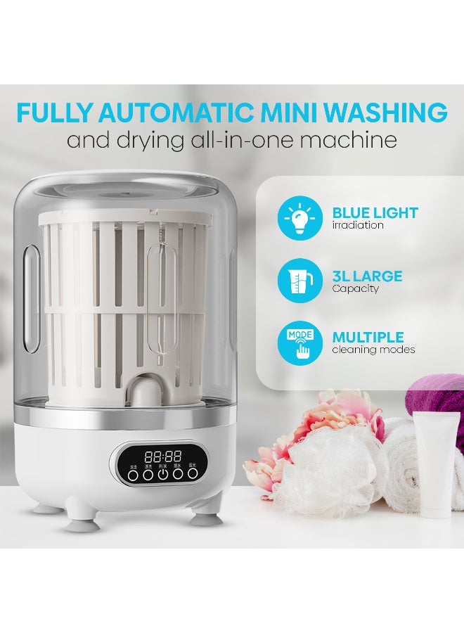 ARABIQO 3L Mini Portable Washing Machine with Dryer for Apartments & Travel - Deep Clean Underwear, Socks & Baby Clothes - Image 2