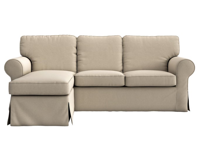 EKTORP LOVESEAT 2 SEAT WITH CHAISE LOUNGE COVER REPLACEMENT CUSTOMIZED FOR IKEA EKTORP SECTIONAL 3 SEAT SOFA SLIPCOVER REPLACEMENT KHAKI