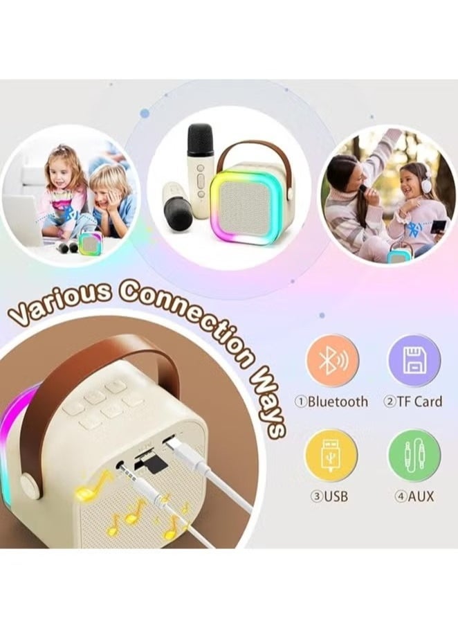 ELTRAZONE - Karaoke Machine for Kids & Adults, Mini Portable Bluetooth Colourful Karaoke Speaker with 2 Wireless Microphones and Dynamic Lights – Perfect for Birthday Gift, Home KTV, Outdoor, and Travel – Fun Karaoke Sessions for All Ages, Easy to Use and Carry Anywhere! - Image 1