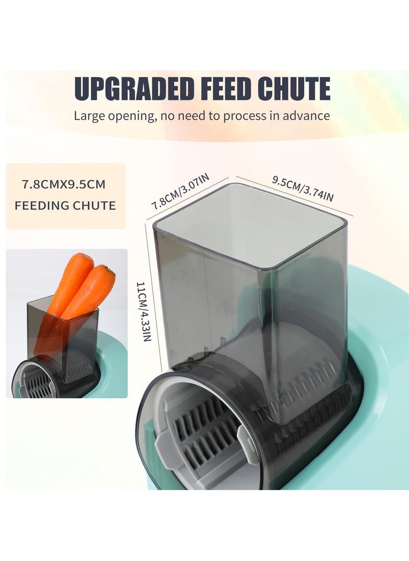 Relex Electric Cheese Grater, Electric Vegetable Slicer Salad Maker, Meat Cutter, Fruit Vegetable Food Processor Spiralizer with Multi-Taper Blade, Stainless Steel, Green  - Image 4