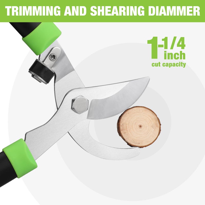 WORKPRO مقص فروع WORKPRO، 28" قاطع فروع بشفرة فولاذية 65MN، مقص شجر ثقيل الوزن بسعة قطع 1-1/4 بوصة، مثالي لقص الشجيرات والفروع - Image 3