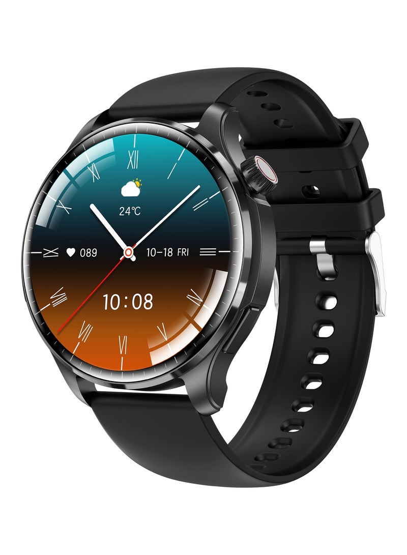 رولستيمي ساعة ذكية للرجال ، شاشة آي بي إس عالية الدقة مقاس 1.60 بوصة ، اتصال بلوتوث ، آي بي 68 مقاوم للماء ، مراقبة صحية على مدار 24 ساعة ، أوضاع رياضية متعددة ، ساعة رياضية غير رسمية ، شريط إم 13 أسود - Image 1