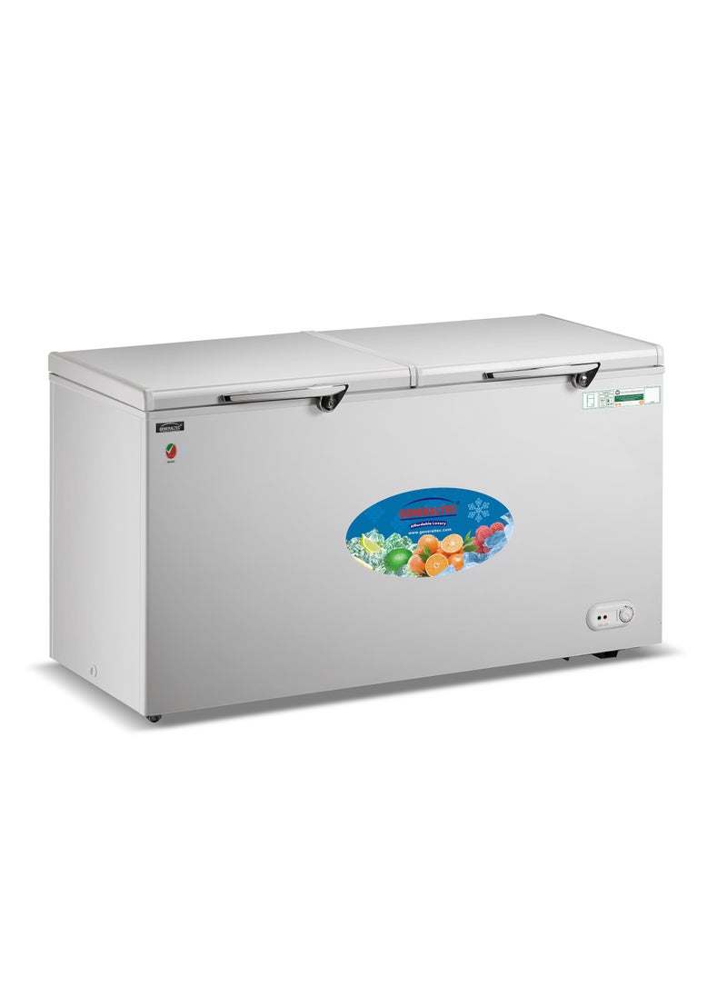GENERALTEC Generaltec Chest Freezer Double Door - Model GF650D, 423 Liters Capacity, Door Lock, 5 Years Compressor Warranty 