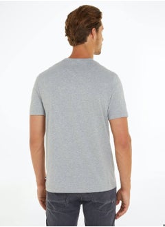 TOMMY HILFIGER Men's Short Sleeve T-Shirt - Cotton, Gray  - Image 3