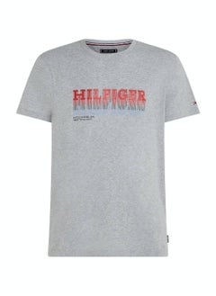 TOMMY HILFIGER Men's Short Sleeve T-Shirt - Cotton, Gray  - Image 2