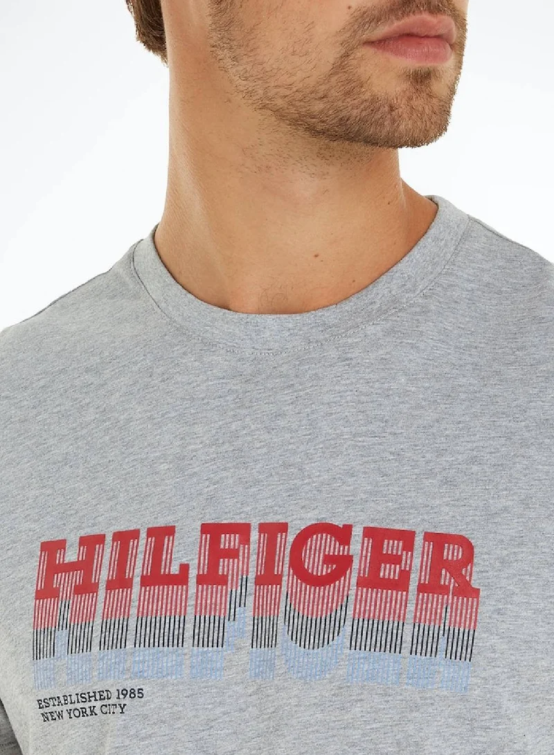 TOMMY HILFIGER  Short Sleeve T-Shirt Gray for Men | Best Price UAE