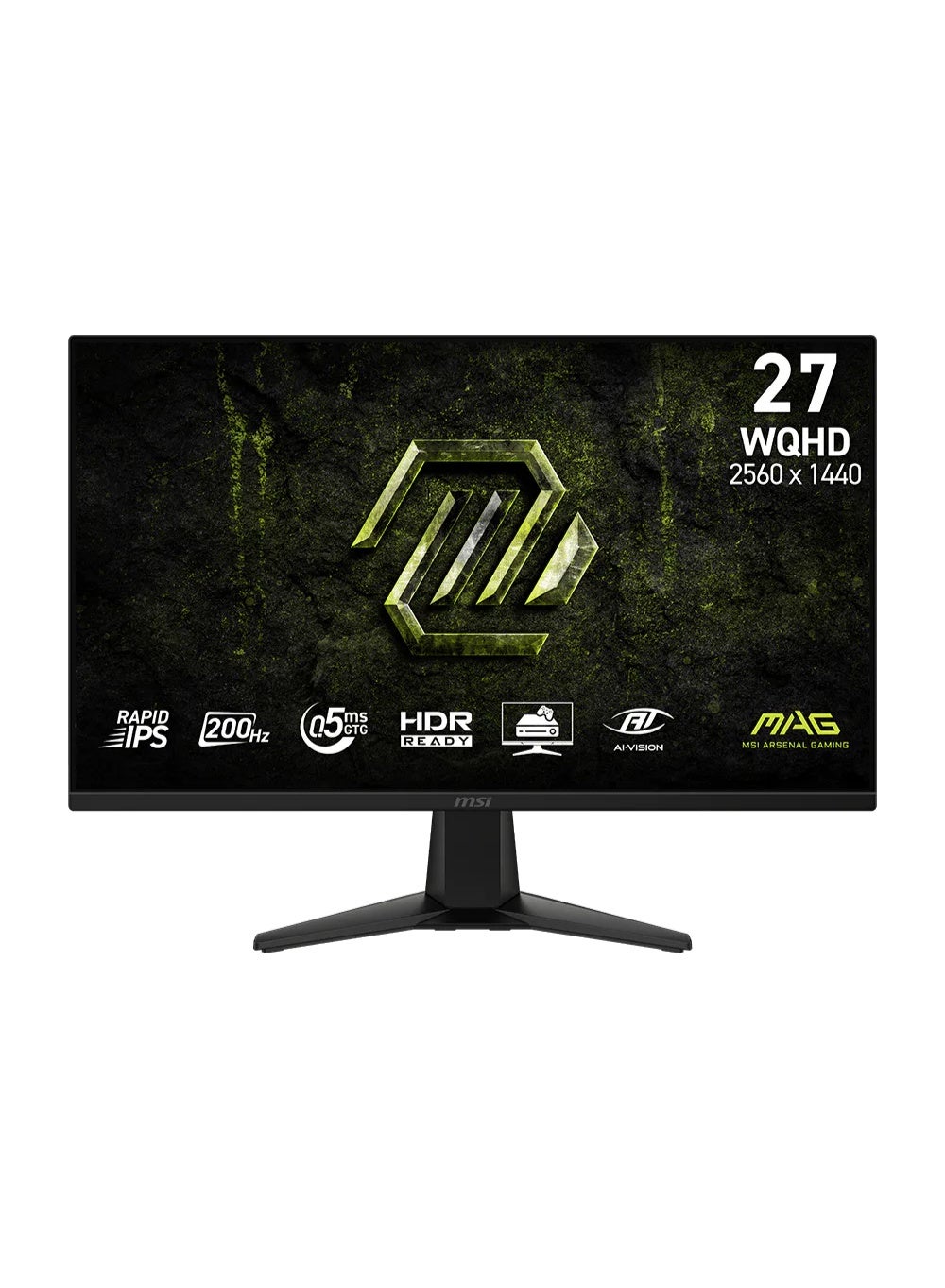 MAG 275QF E20 27-Inch QHD Gaming Monitor, 200Hz Refresh Rate, 0.5ms Response Time, Rapid IPS Panel, AMD FreeSync Premium, HDR Ready, HDMI & DisplayPort, Anti-Flicker, Low Blue Light, Black | 9S6-3CAA1M-003