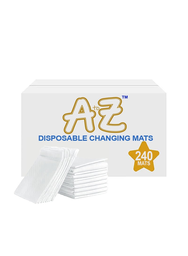 A TO Z A to Z - Disposable Changing Mat size (45cm x 60cm) Large- Premium Quality for Baby Soft Ultra Absorbent Waterproof - Pack of 240-White - Image 1