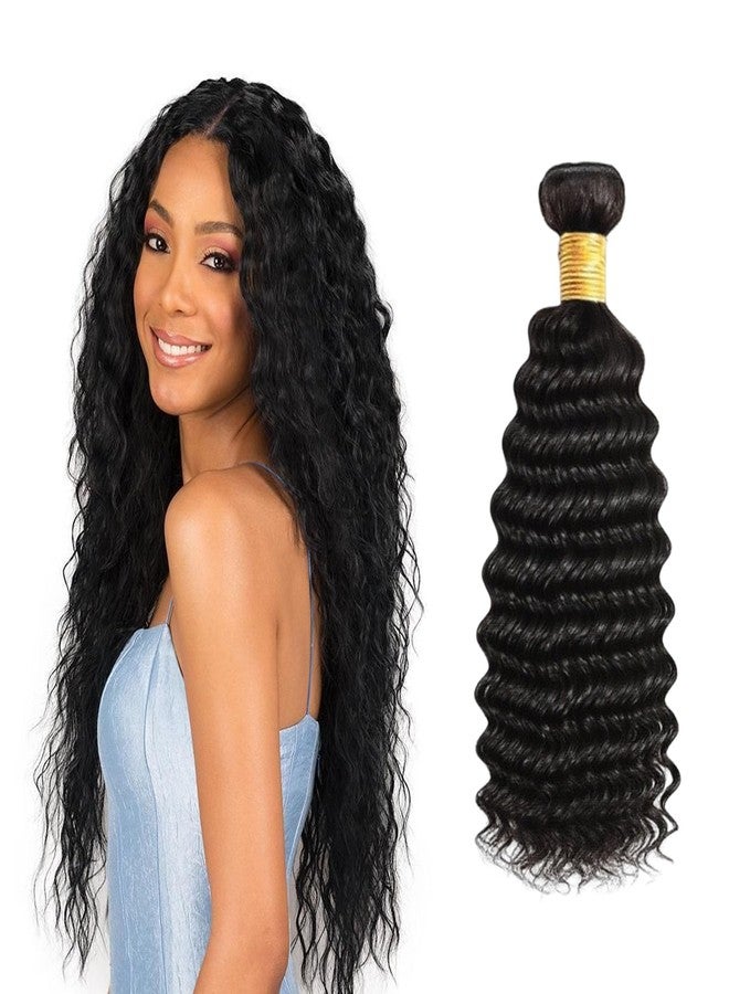 RED-SHYN Human Braiding Hair Deep Wave 20 Inch 100g Virgin Human Hair No Weft Bohemian Braiding Hair for Boho Braids Knotless Braids 1 Bundles Human Hair Extensions Black - Image 1