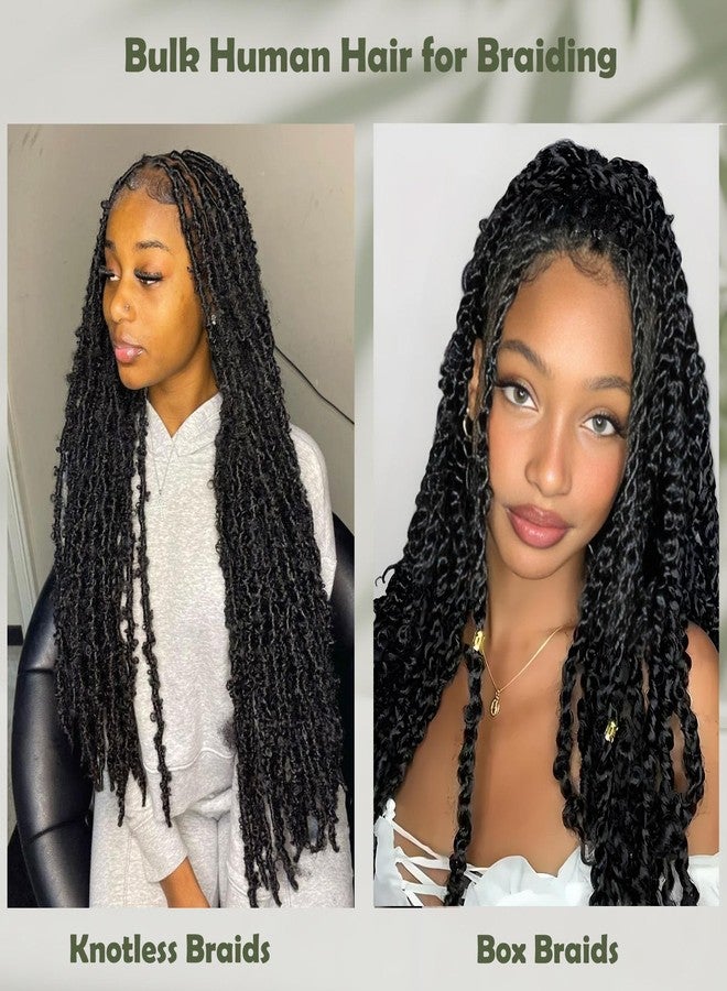 RED-SHYN Human Braiding Hair Deep Wave 20 Inch 100g Virgin Human Hair No Weft Bohemian Braiding Hair for Boho Braids Knotless Braids 1 Bundles Human Hair Extensions Black - Image 5