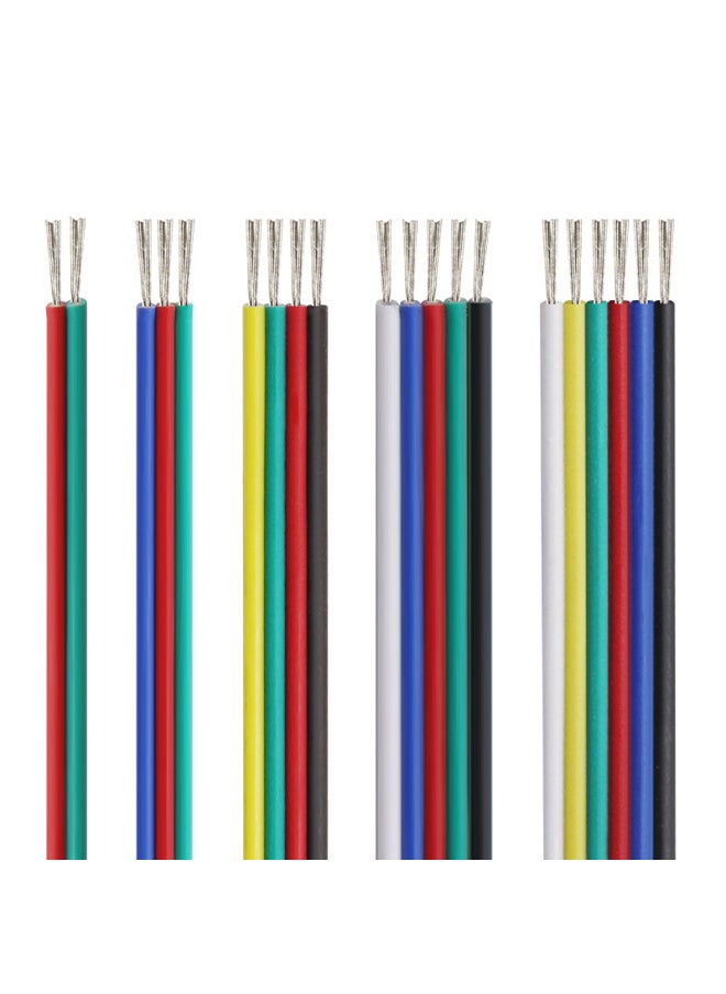 UL1007 Rehearsal Line Colorful RGB Light Strip Connection Extension Parallel Color Parallel Electronic Power Cord-Color:Double Parallel Red And White-Line Length:Ul1007-28