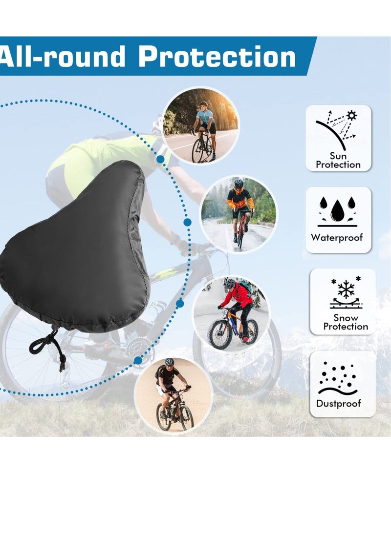 Excefore Bike Seat Cover, 2 pcs Waterproof Bicycle Cushion Saddle Cover with Drawstring, Rain Dust Protective Protector Accessories for Women Men City Road/Casual Outdoor  - Image 4