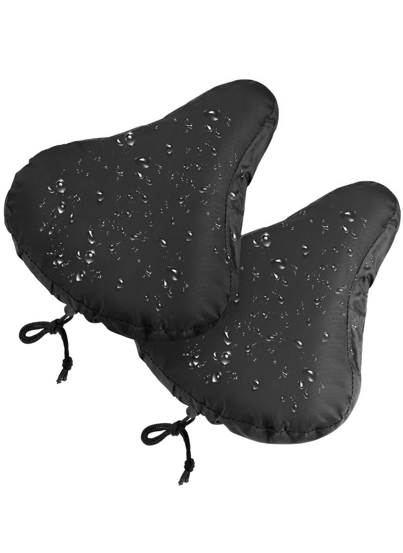 Excefore Bike Seat Cover, 2 pcs Waterproof Bicycle Cushion Saddle Cover with Drawstring, Rain Dust Protective Protector Accessories for Women Men City Road/Casual Outdoor  - Image 1