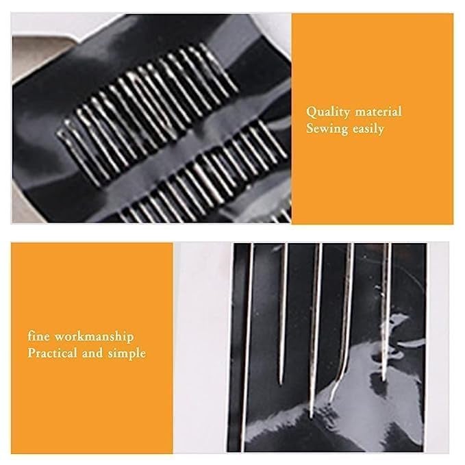 TYAGY إبر الخياطة اليدوية، فولاذ مقاوم للصدأ، 60 قطعة، أحجام متنوعة للتطريز والأعمال المنزلية - Image 3