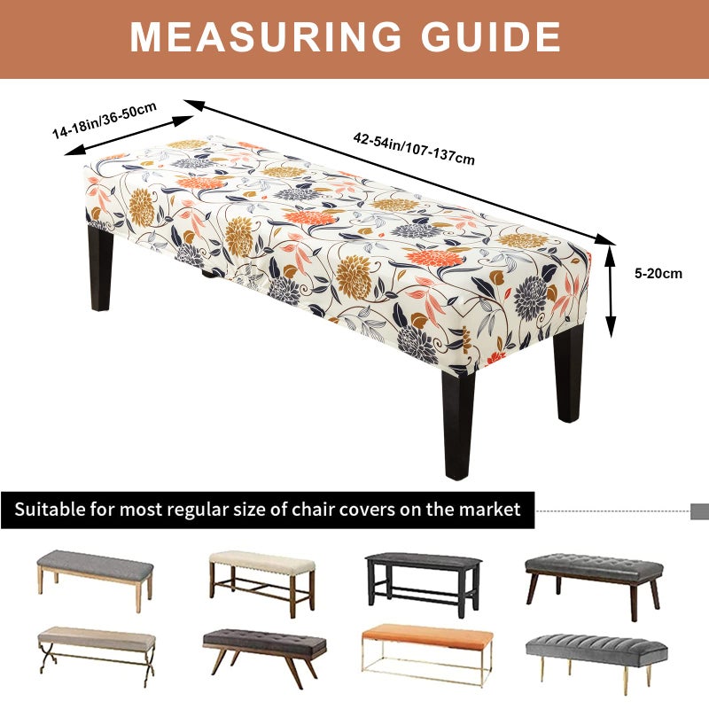 Eco-Ancheng Chair Cover Dining Bench Cover Removable Bench Slipcover Dining Chair Covers Stretch Bench Seat Furniture Protector Dining Chair Slipcovers for Living Room and Kitchen - Image 5