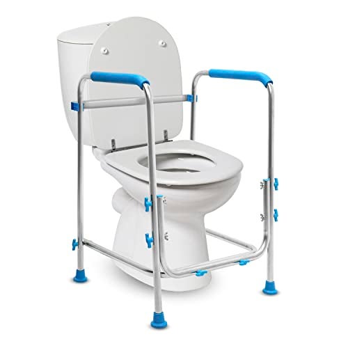 KosmoCare Stainless Steel Toilet Safety Frame | Elderly Assist Handrail Grab Bar | Standalone Sturdy Toilet Safety Rail | Lightweight Support Frame for Bathroom - Image 1