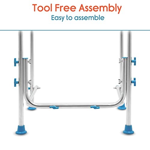 KosmoCare Stainless Steel Toilet Safety Frame | Elderly Assist Handrail Grab Bar | Standalone Sturdy Toilet Safety Rail | Lightweight Support Frame for Bathroom - Image 5