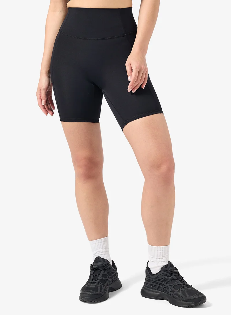 High Rise Seamless Shorts with Side Pocket