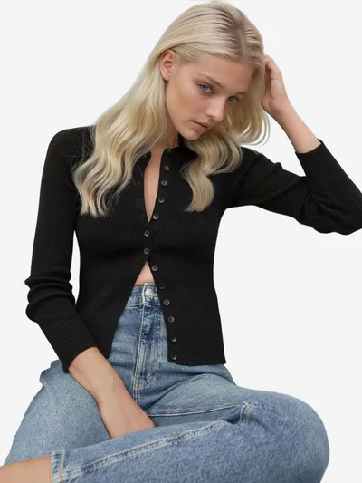HICCUP Long Sleeve Buttoned Cardigan
