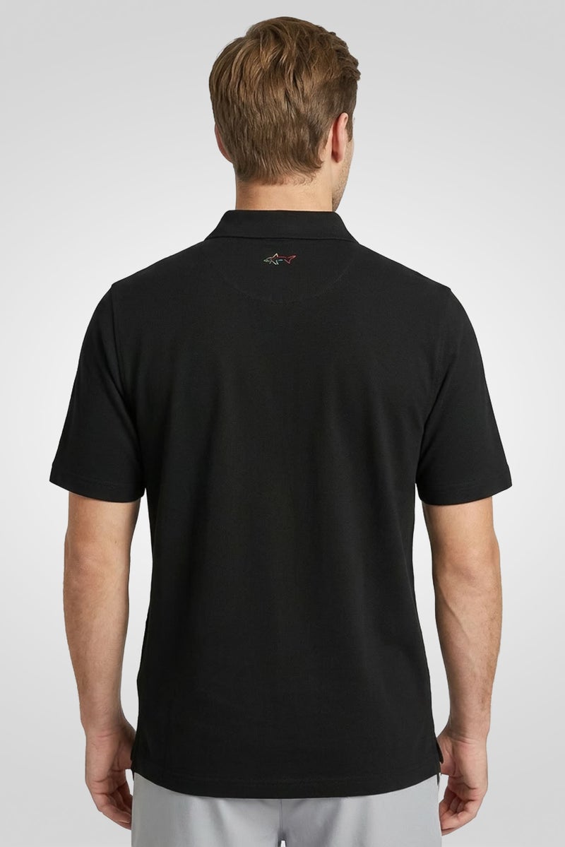 Greg Norman Men Sportswear Fit Short Sleeve Outdoor Polo Shirt, Black - Image 4