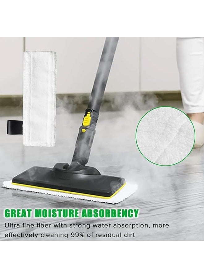 APPTRIN 6 Pack Cloth Set Mopping Pads Replacement, Microfibre Mop Cloths Accessories, Steam Mop Floor Pads, Suitable for Karcher SC2/SC3/SC4/SC5 Mop Accessories - White - Image 2