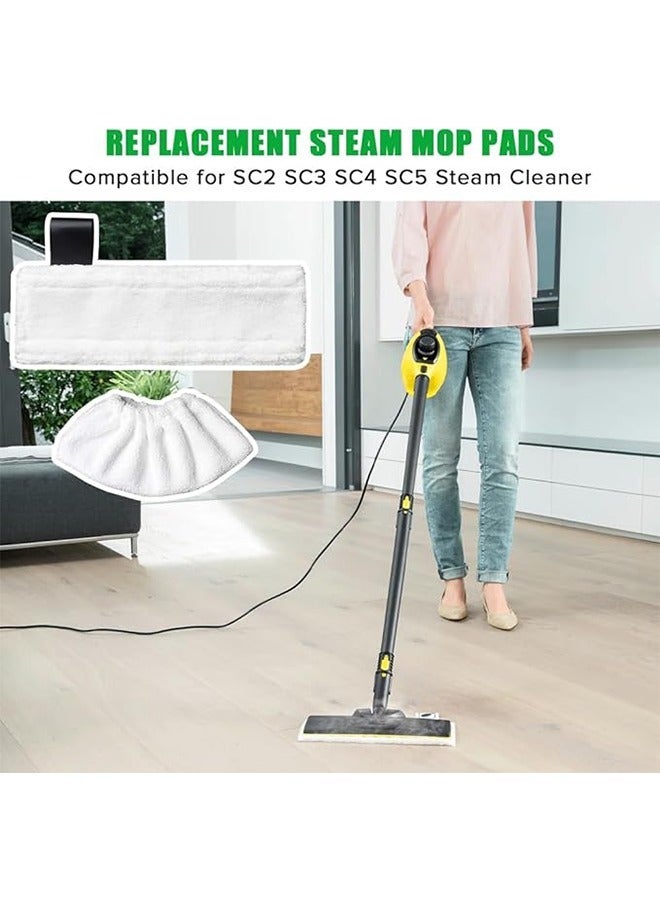APPTRIN 6 Pack Cloth Set Mopping Pads Replacement, Microfibre Mop Cloths Accessories, Steam Mop Floor Pads, Suitable for Karcher SC2/SC3/SC4/SC5 Mop Accessories - White - Image 4