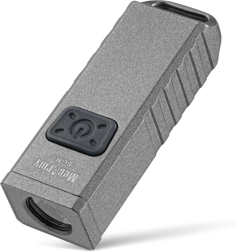 MecArmy SGN1 Mini USB Rechargeable Keychain EDC Flashlight - 530 Lumens, 4 Modes, Zinc Alloy (Gray) - Image 1