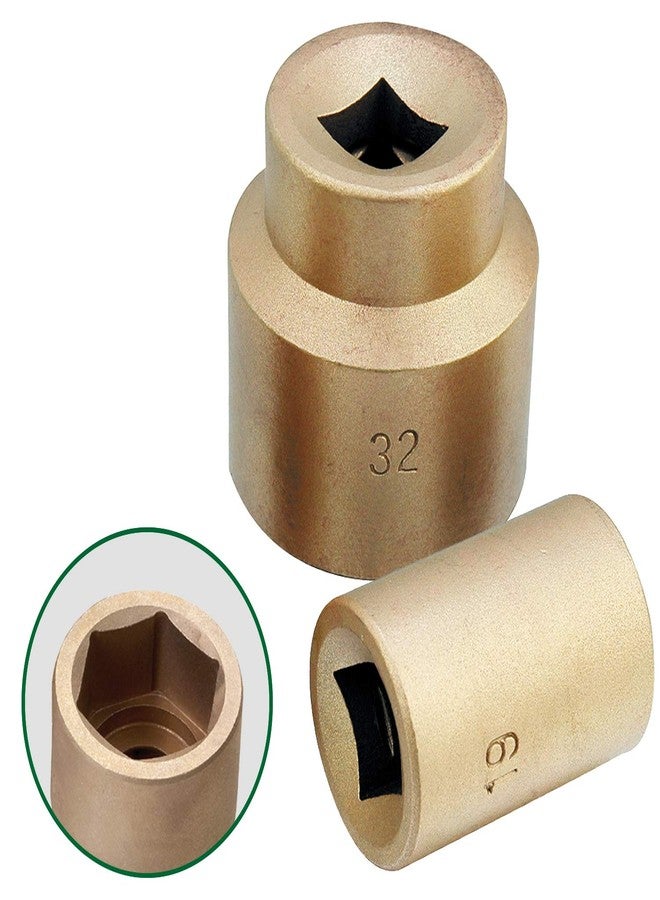 CS Unitec | Non-Sparking & Non Magnetic Aluminum Bronze Socket | 6 Point Socket 9/16 in, 3/8 in Drive - Image 1