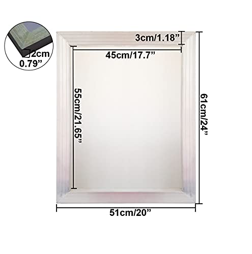 YLZ Aluminum Silk Screen Printing Screens 20 x 24 Inch Frame-160 White Mesh (2 PCS) - Image 2