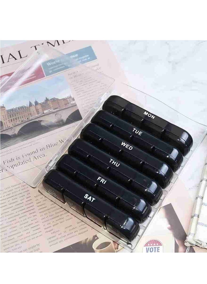 Generic Weekly Pill Organizer 4 Times a Day, Large Pill Box 7 Day Medicine Organizer Pill Case,Light-Proof Daily Pill Box,Portable Travel Pill Case for Medication, Vitamins, Fish Oils,Supplements  - Image 1