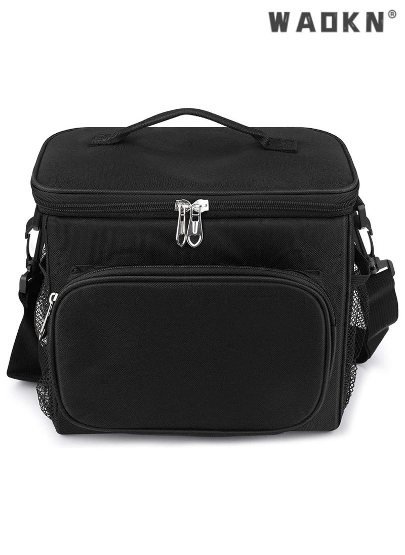 Large Capacity Multi-purpose Outdoor Lunch Bag Insulated Lunch Box Large Cooler Tote Bag Unisex Double Layer Heat Resistant Cooler Bag With Adjustable Shoulder Tote
