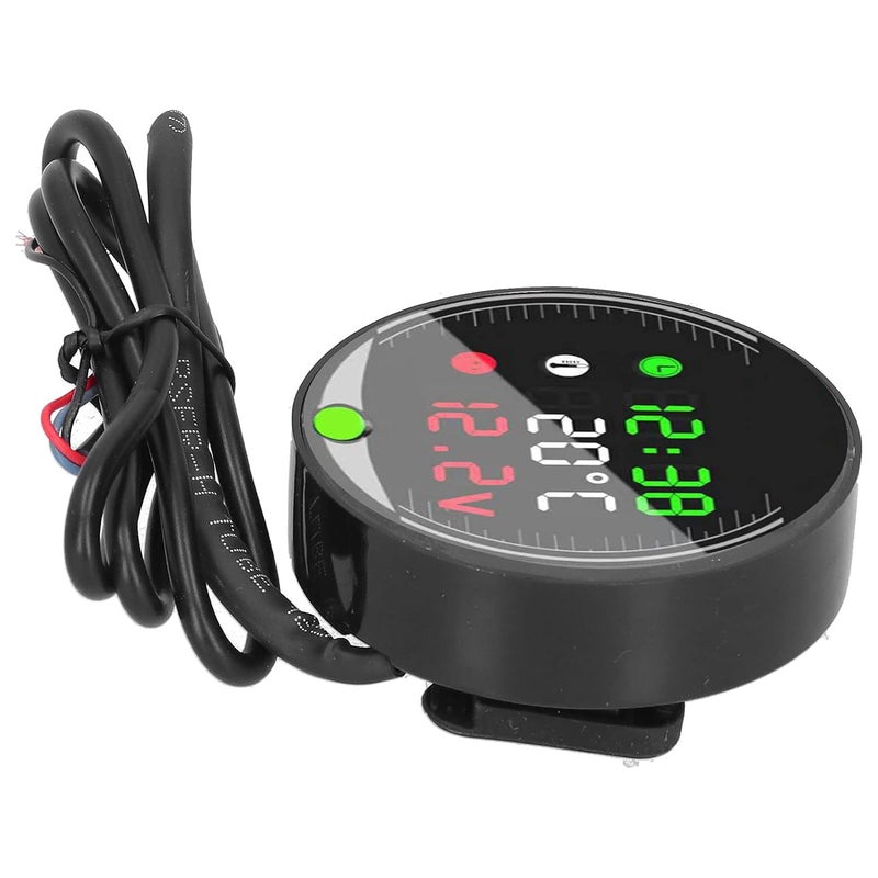 LED Motorcycle Voltmeter Ambient Temperature Meter Chronograph, 9-24V Universal, Multi - Function Display - Compact Lightweight Design, USB Charging Support, Easy Installation - Image 5